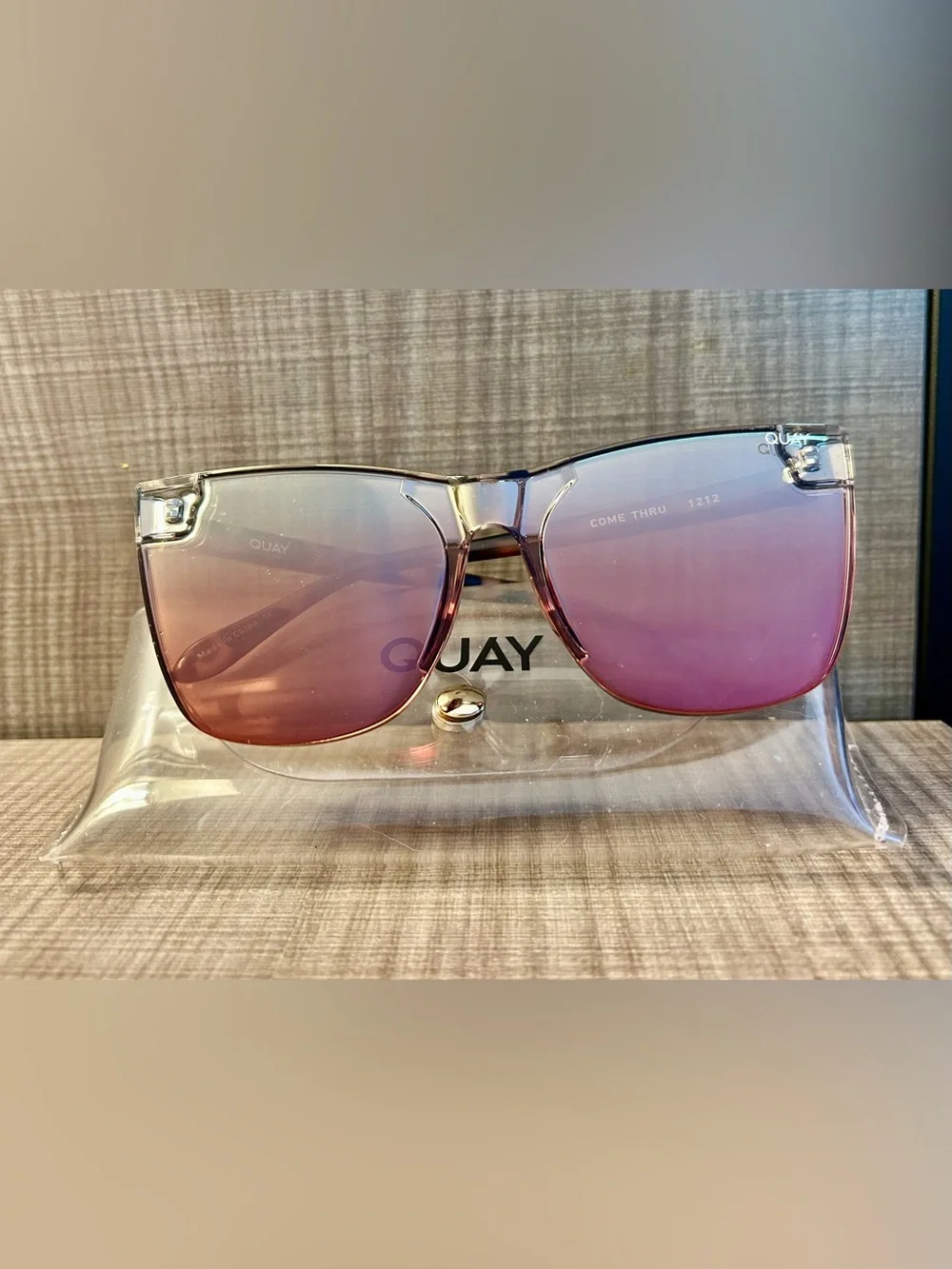 Quay Australia Women's Sunglasses - Pink Lenses with leopard